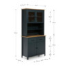 Credenza Miranda vetrina 4 ante 2 cassetti legno blu e rovere