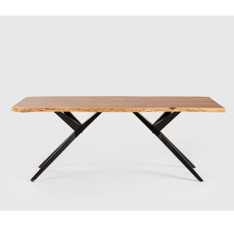Tavolo rettangolare fisso Mudri legno acacia e metallo nero