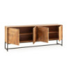 Credenza Nereida 210 cm legno massiccio 4 ante metallo nero
