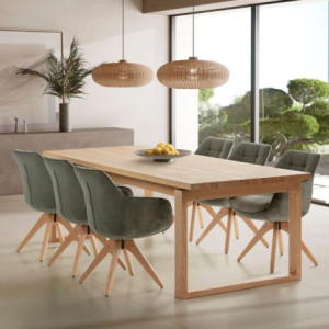 Tavolo fisso Rina rettangolare legno rovere elegante e solido