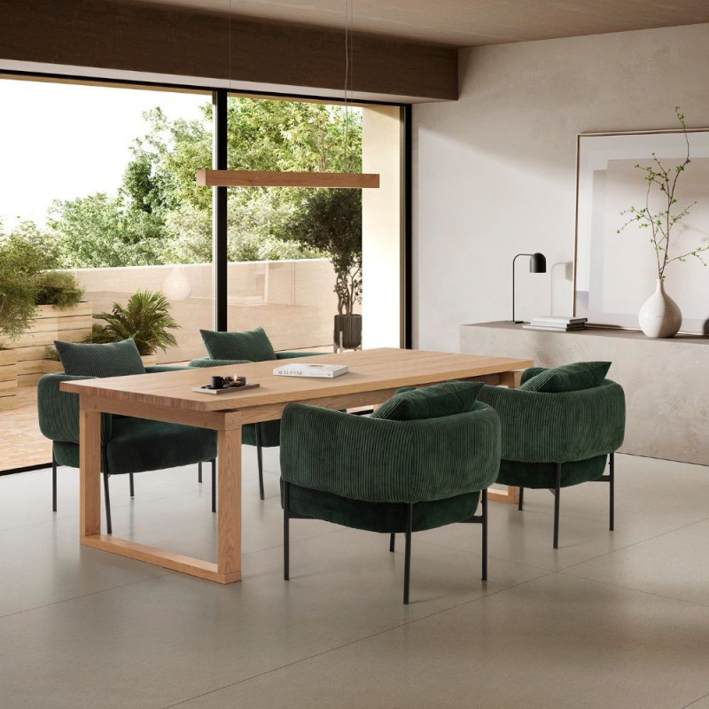 Tavolo fisso Rina rettangolare legno rovere elegante e solido