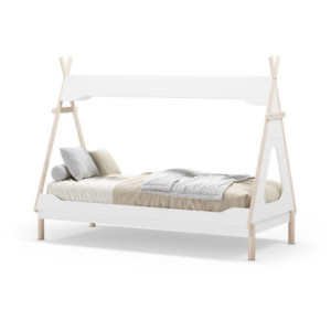 Zoom Letto a capanna Nora in legno massiccio colore bianco