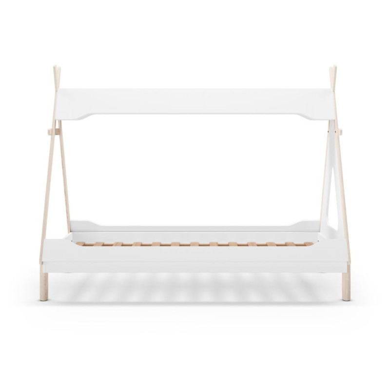 Letto a capanna Nora legno massiccio bianco singolo design