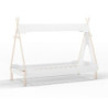 Letto a capanna Nora legno massiccio bianco singolo design