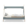 Letto a capanna Nora legno massiccio verde petrolio e bianco