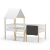 Letto a castello singolo Mint legno massiccio bianco lavagnetta