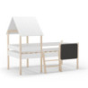 Letto a castello singolo Mint legno massiccio bianco lavagnetta