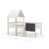 Letto a castello singolo Mint legno massiccio bianco lavagnetta