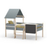 Letto a castello singolo Mint legno massiccio verde cachi e pino