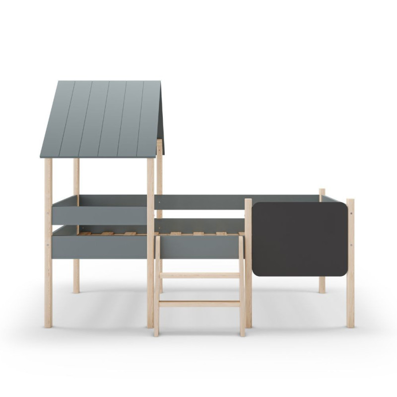Letto a castello singolo Mint legno massiccio verde cachi e pino