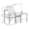 Letto a castello singolo Mint legno massiccio verde cachi e pino