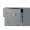 Cassettiera Enola in legno massiccio verde cachi 3 cassetti