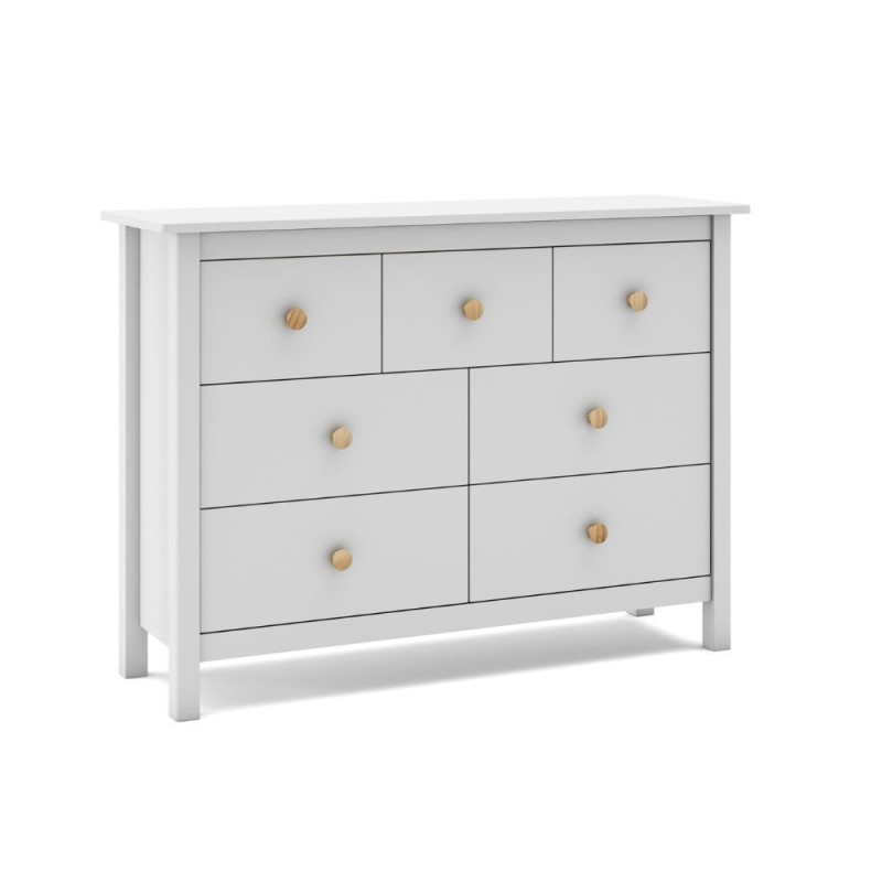 Cassettiera Max 4 cassetti 3 cassettini legno massiccio bianco