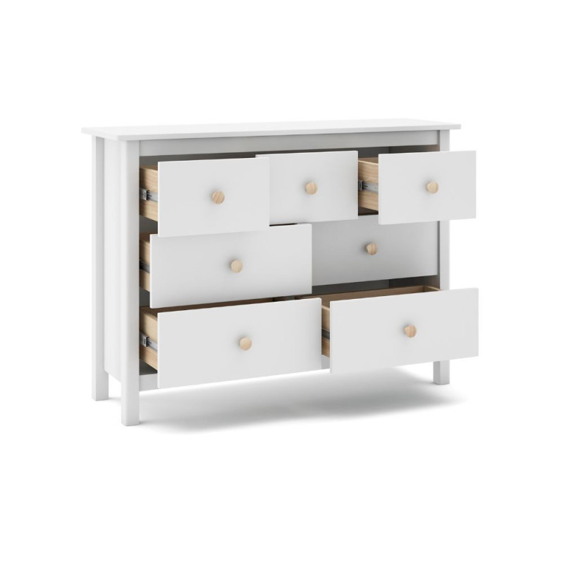 Cassettiera Max 4 cassetti 3 cassettini legno massiccio bianco