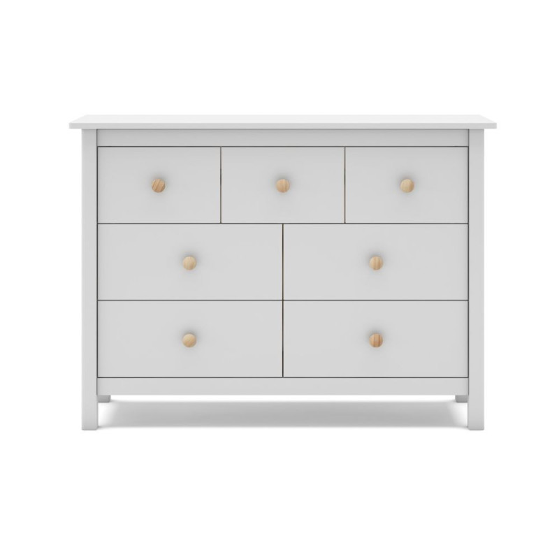 Cassettiera Max 4 cassetti 3 cassettini legno massiccio bianco