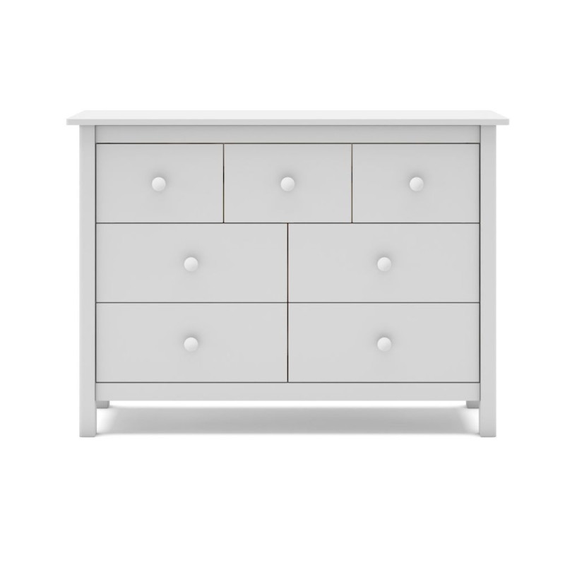 Cassettiera Max 4 cassetti 3 cassettini legno massiccio bianco