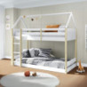 Letto a castello Montessori casetta legno bianco sicuro e creativo