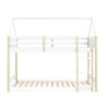 Letto a castello Montessori casetta legno bianco sicuro e creativo