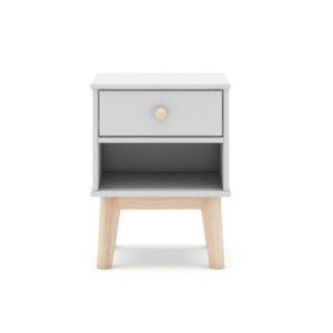 Zoom Comodino per cameretta Esteban 1 cassetto in legno massiccio colore bianco