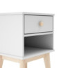 Comodino Esteban cameretta legno massiccio bianco 1 cassetto