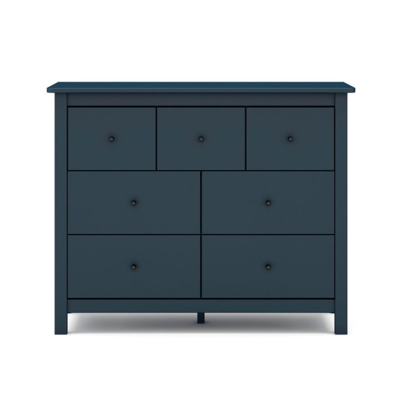 Cassettiera Misti in legno massiccio blu 4 cassettoni 3 cassettini