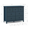 Cassettiera Misti in legno massiccio blu 4 cassettoni 3 cassettini