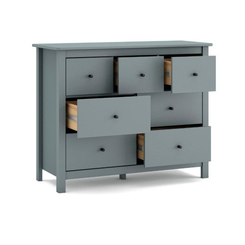 Cassettiera Misti 4 cassettoni 3 cassettini legno verde cachi