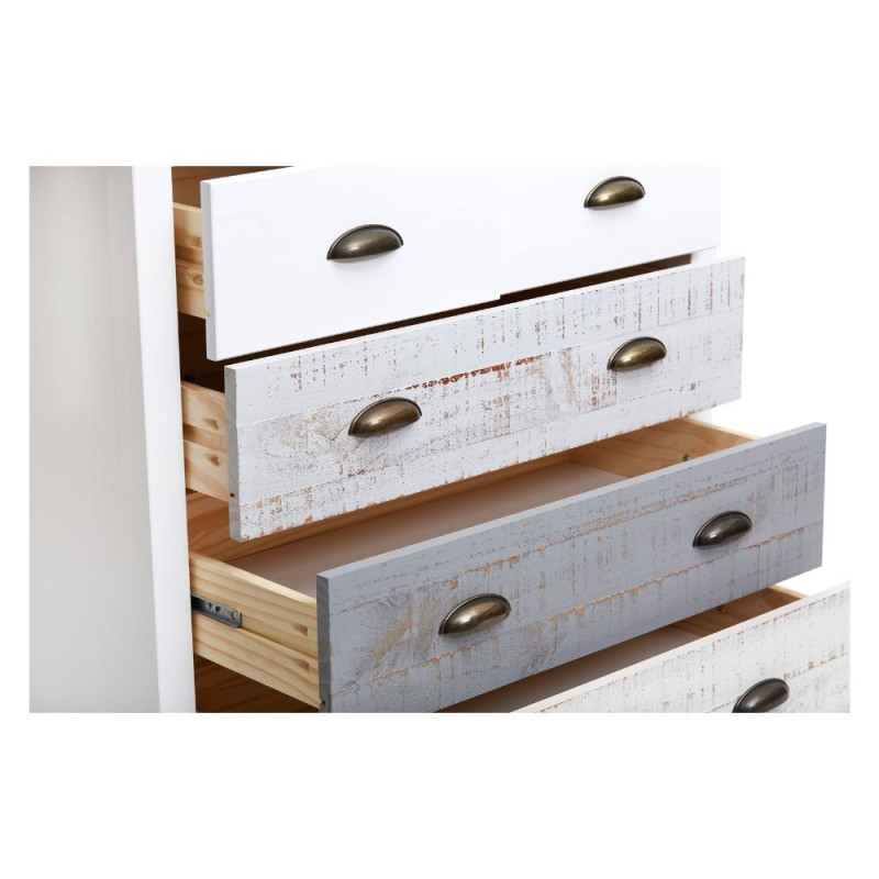 Comò Romantica 3 cassettoni 2 cassettini legno massiccio multicolor