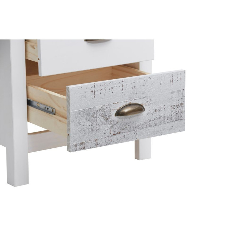 Comodino Romantica 2 cassetti legno massiccio multicolor