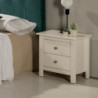 Comodino Berna 2 cassetti legno massiccio bianco elegante