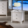 Comodino Berna 2 cassetti legno massiccio bianco elegante