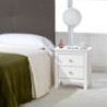 Comodino Berna 2 cassetti legno massiccio bianco elegante