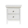 Comodino Berna 2 cassetti legno massiccio bianco elegante