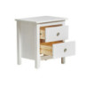 Comodino Berna 2 cassetti legno massiccio bianco elegante
