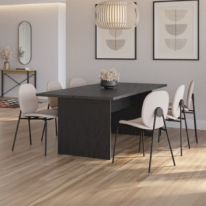 Tavolo rettangolare fisso Loana nero 200x100 cm design moderno