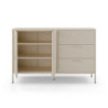 Credenza Doria 2 ante 3 cassetti metallo crema elegante