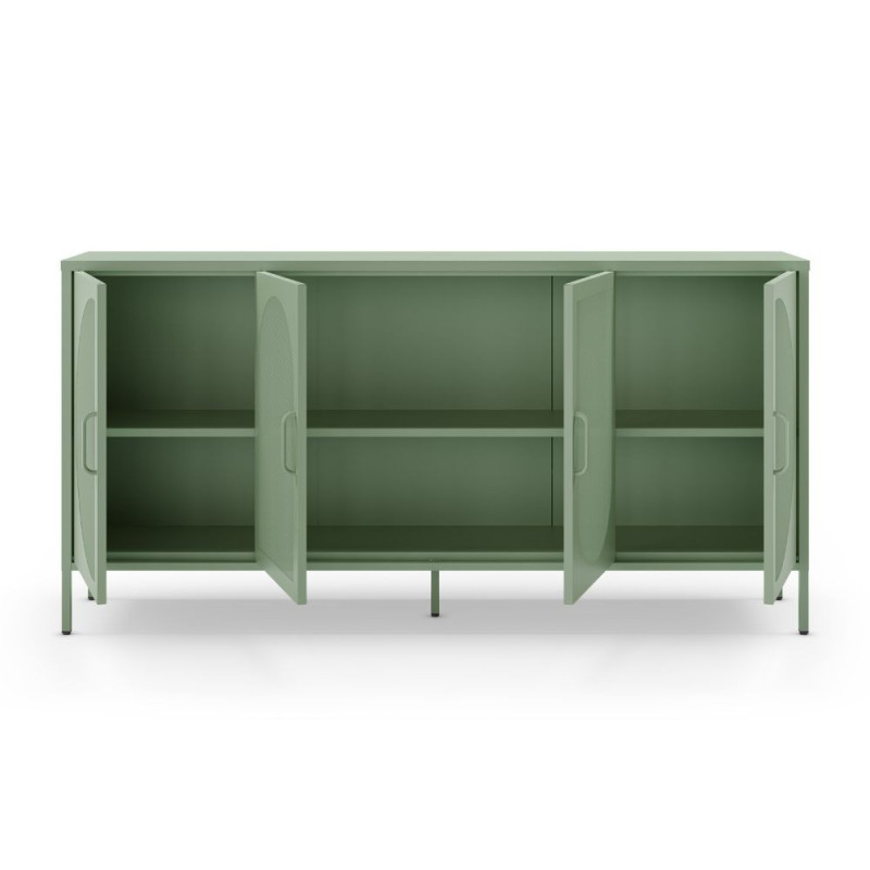 Credenza Tayra in metallo verde menta 160 cm 4 ante