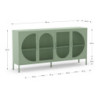 Credenza Tayra in metallo verde menta 160 cm 4 ante