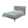Letto matrimoniale Stiletto tessuto grigio chiaro con rete fissa