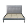 Letto matrimoniale Stiletto tessuto grigio chiaro con rete fissa