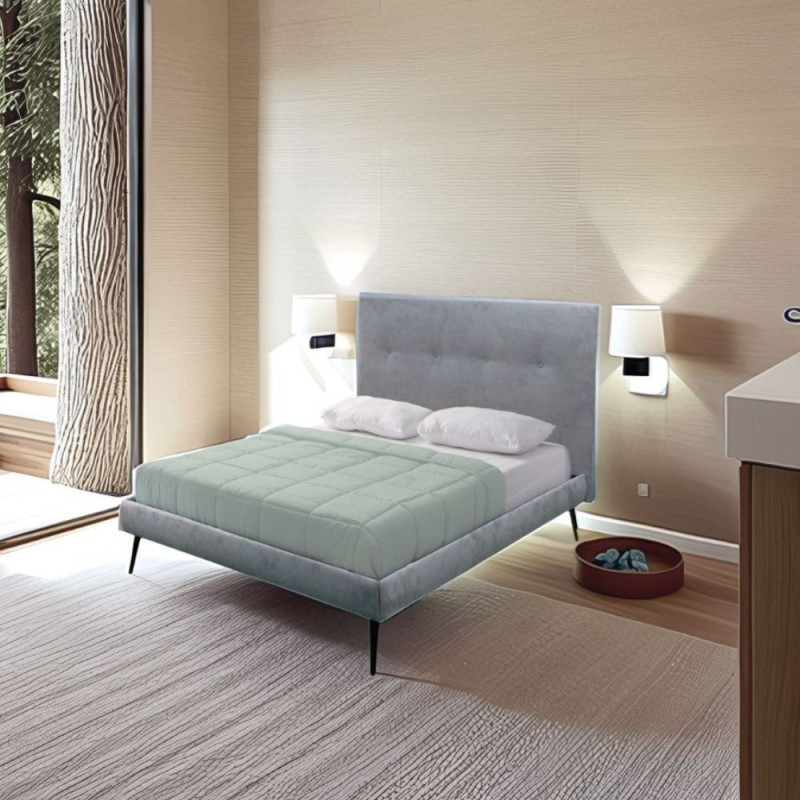 Letto una piazza e mezza Stiletto tessuto grigio chiaro rete fissa