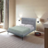 Letto una piazza e mezza Stiletto tessuto grigio chiaro rete fissa