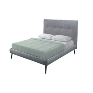 Zoom Letto una piazza e mezza Stiletto con rete fissa in tessuto grigio chiaro