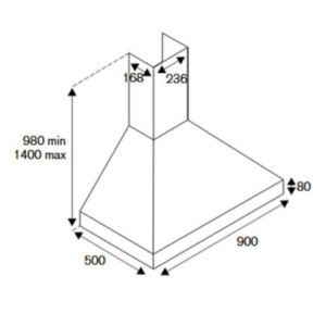 Zoom Cappa camino Bertazzoni K90AMHCRA 90 cm. 1 motore colore inox e crema classe A