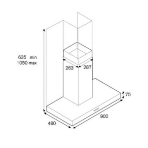 Zoom Cappa aspirante a parete La Germania K90TUXXA da 90 cm. 3 velocità inox classe A
