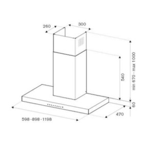 Zoom Cappa parete Bertazzoni KT90MAS1NEB da 90 cm. nero opaco classe B