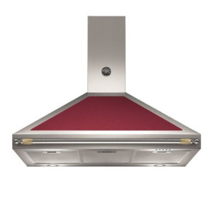 Cappa camino Bertazzoni K100HERVia 100 cm inox e rosso Classe A
