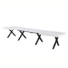 Tavolo allungabile Dava bianco opaco gambe metallo nero moderno