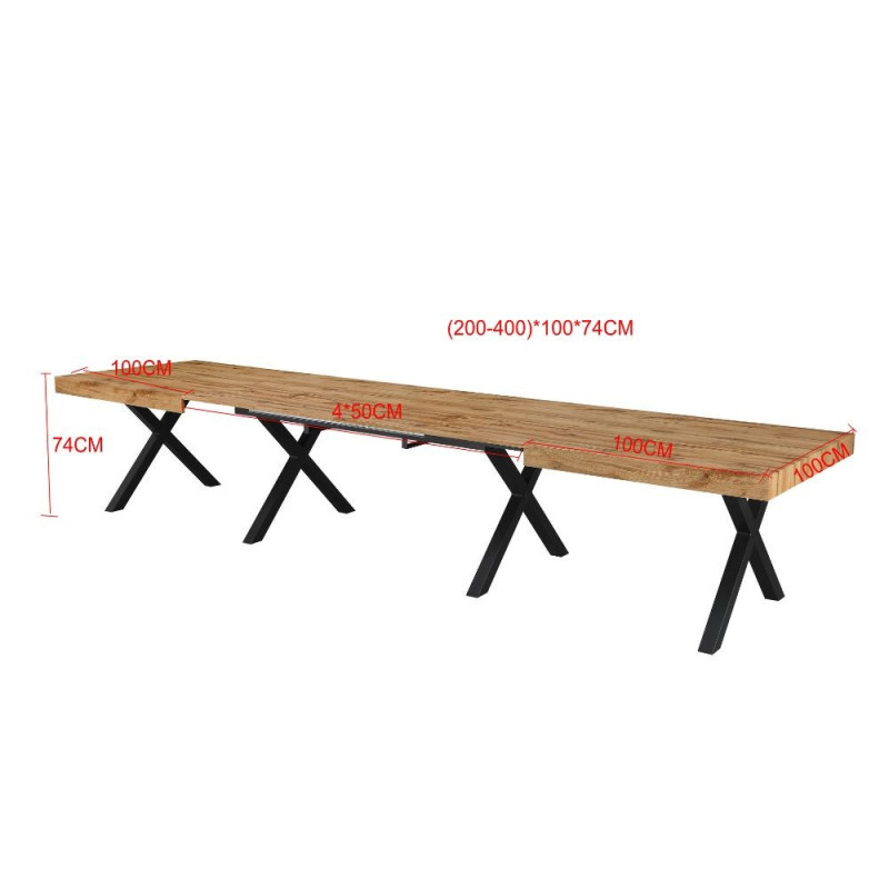 Tavolo allungabile Dava bianco opaco gambe metallo nero moderno