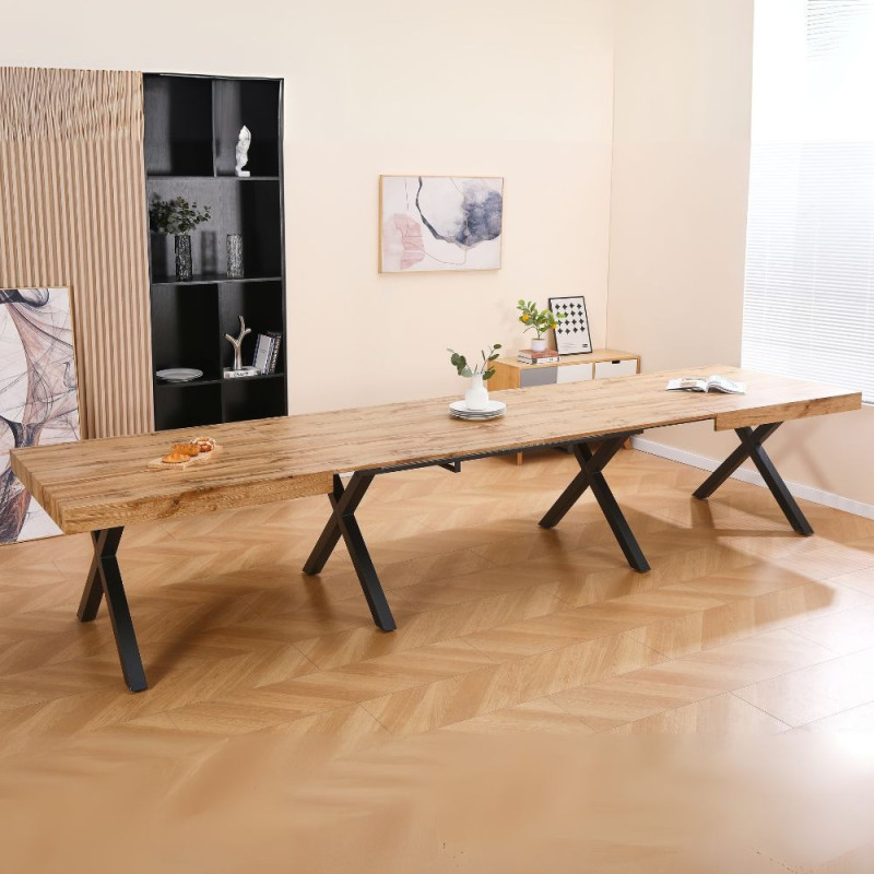 Tavolo allungabile Dava rovere gambe metallo nero moderno e robusto